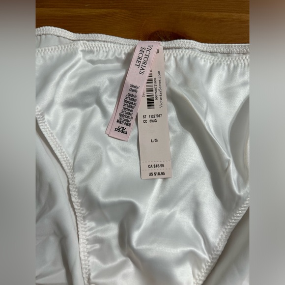 Victoria’s Secret Bridal panty pack of 3 satin tie panties in white and blue - Picture 6 of 10